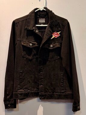 SEEK DISCOMFORT Black Men's Denim Jacket
